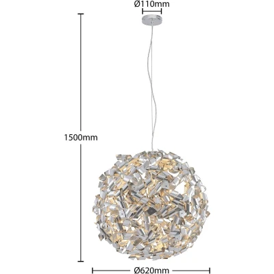Afbeelding van Lindby hanglamp 9lichts metaal, aluminium H: 58 cm E14 chroom