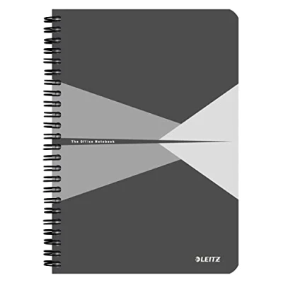 Afbeelding van Leitz, Leitz Office, spiraalbinding, karton, A5, geruit, 180 pagina&#039;s, 90 g/m², grijs, 44580085