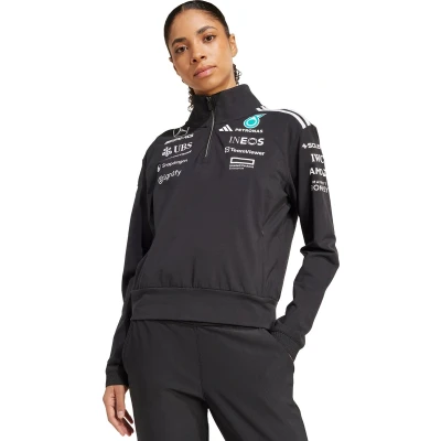 Afbeelding van adidas Performance Mercedes AMG Petronas Formula One Team Sweatshirt met Korte Rits Dames Zwart 2XS