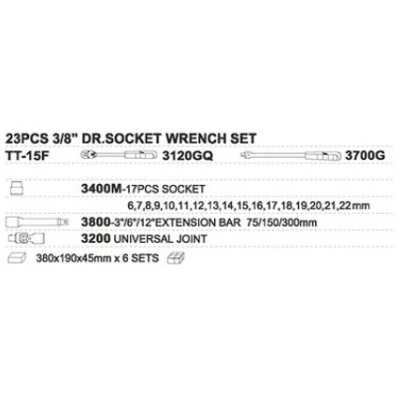 Afbeelding van HANS TT 15F Gereedschapmodule 23 6, 7, 8, 9, 10, 11, 12, 13, 14, 15, 16, 17, 18, 19, 20, 21, 22 Zeskant 6/12