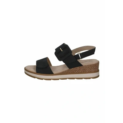 Afbeelding van Caprice Sandalen met plateauzool, Dames, Maat: 36, Ocean nubuc Leer