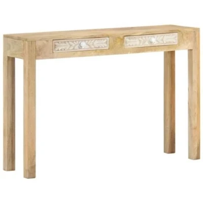 Afbeelding van vidaXL Wandtafel 110x30x75 cm massief gebleekt mangohout