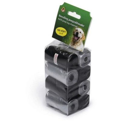 Afbeelding van BZ poepzakjes 8 x 20 stuks zwart/grijs