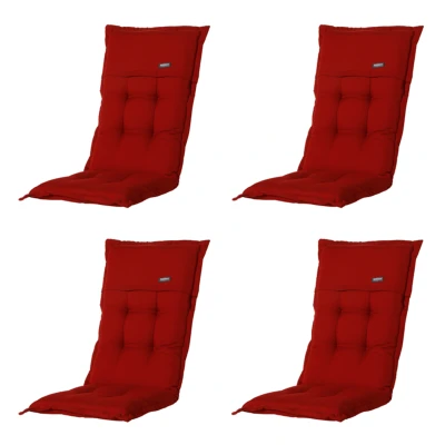 Afbeelding van Madison Tuinstoelkussen Lage Rug Rib red Ca. 105x50 cm Set van 4