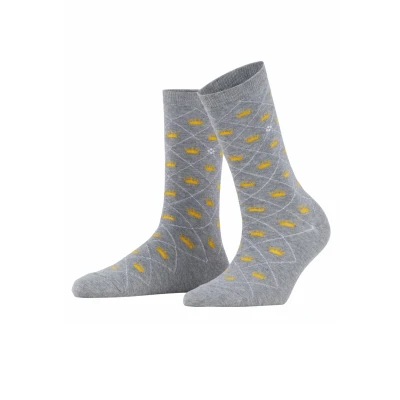 Afbeelding van Burlington Crown Onesize Sokken, Dames, Maat: 36/41, Light grey