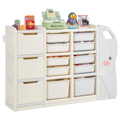 Image de VEVOR Meuble de rangement jouets enfant en plastique à 4 niveaux avec 10 bacs