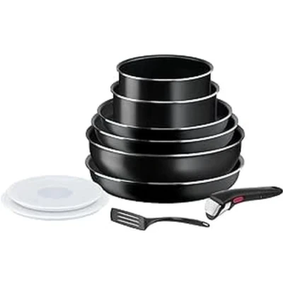 Afbeelding van Tefal Ingenio pannenset, 10 delig, pannen, wok, deksel, handvat, niet inductie, antiaanbaklaag, stapelbaar, vaatwasmachinebestendig, gemaakt in Frankrijk, Easy On L1599802