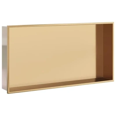 Afbeelding van vidaXL Douchenis 62x32x9 cm roestvrijstaal geborsteld goudkleurig