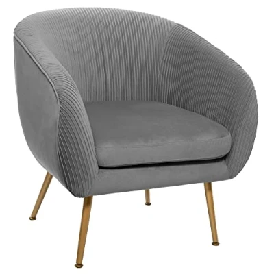 Afbeelding van Fauteuil Armleuning Velours Grijs