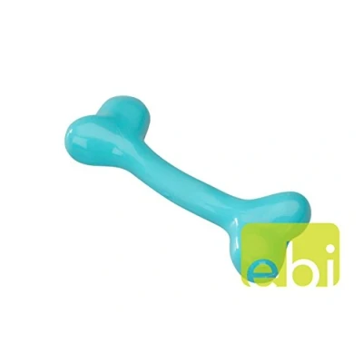 Afbeelding van Ebi Speelgoed Voor Dieren Hond Rubber Been Met Munt Smaak M 17,75cm Blauw 1st