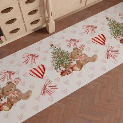 Afbeelding van PETTI Artigiani Italiani Keukenloper voor Kerstmis, keukenmat, antislip, wasbaar, kersttapijt, 52 x 340 cm, Made in Italy