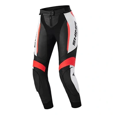 Afbeelding van SHIMA Miura 2.0 Motorbroek van leer voor dames, sportbroek met heup en kniebescherming, geperforeerd leer, elastische panelen, 2 delige combinatie (34, neonrood)