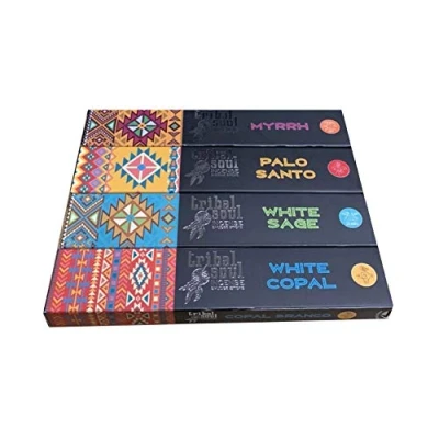 Afbeelding van Tribal Soul Wierook Assortiment Myrrrh Saint Stick White Sage Copal 4 blikjes à 15 g