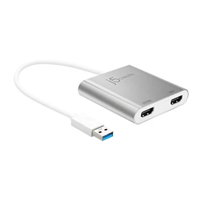 Image de j5create JUA365 Adaptateur vidéo 24 pin USB C mâle pour HDMI femelle 20 cm argent support 4K30Hz (3840 x 2160), prise en charge de 2048 1152 à 60 Hz
