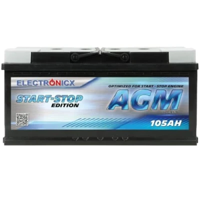 Afbeelding van Autoaccu, 105 Ah, AGM, start stop accu, accu 12 V, hoogwaardige kwaliteit, auto starter