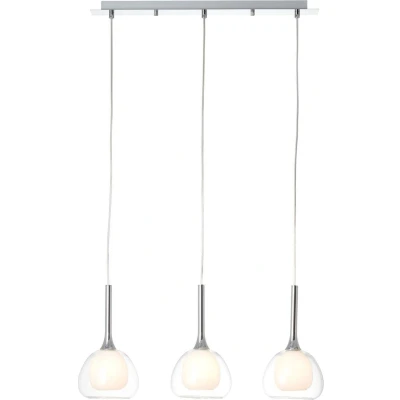 Afbeelding van Brilliant Hadan 85573/15 Hanglamp Spaarlamp, LED E14 120 W Chroom, Wit, Transparant