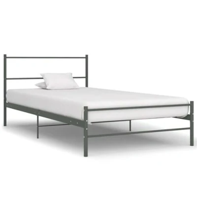 Afbeelding van Bedframe metaal grijs 100x200 cm