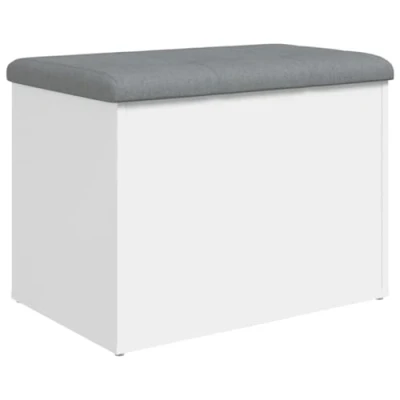 Image de vidaXL Banc de rangement blanc 62x42x45 cm bois d&#039;ingénierie835040