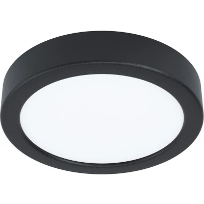 Afbeelding van EGLO LED plafondlamp Fueva 5, Ø 16 cm, 1 lichtpunt, moderne opbouwlamp van staal en een kunststof lichtoppervlak, in zwart, wit, warmwit