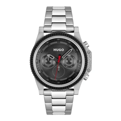 Afbeelding van HUGO Brave Horloge silvercoloured/black, Heren, Maat: One Size, Silver coloured/black