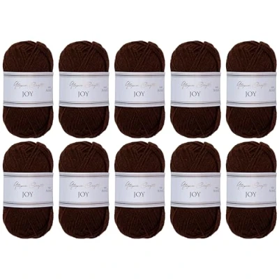 Afbeelding van Utopia Crafts JOY Uni Brei en haakgaren, zacht, onderhoudsvriendelijk, 100% polyacryl, 10 bollen van 50 g, 150 m (koffiebonen)