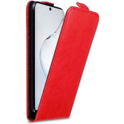 Afbeelding van Cadorabo Hoesje geschikt voor Samsung Galaxy NOTE 10 in APPEL ROOD Beschermhoes flip design Case Cover met magnetische sluiting