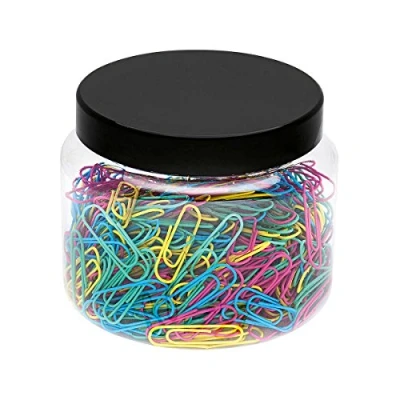 Afbeelding van Wedo 90124450079 metalen paperclips 27 mm, 500 stuks met praktische nylon hoes, verschillende kleuren