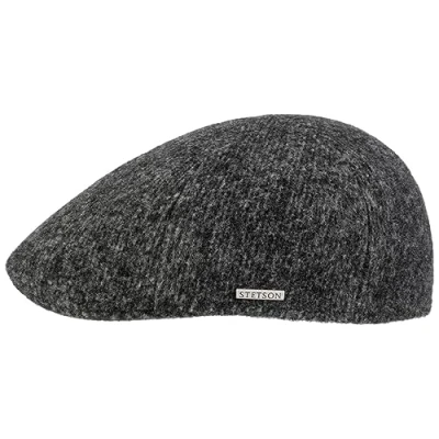 Afbeelding van Stetson Texas Eskridge platte Jersey pet, elegante wintermuts met katoenen voering, herfst/winter, uniseks, grijs.