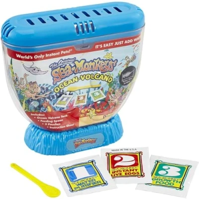 Afbeelding van Bandai DI80483 Sea Monkeys De originele Volcano Zoo Grow Your Own Pets wetenschappelijke educatieve set bestaande uit eieren, levensmiddelen, waterzuiveraar en schijnwerper, verschillende kleuren
