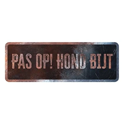 Afbeelding van D&amp;d Home Waakbord Hond Waarschuwingsbord General 3 Nederlands 40x13x0,3cm Meerkleurig 1st