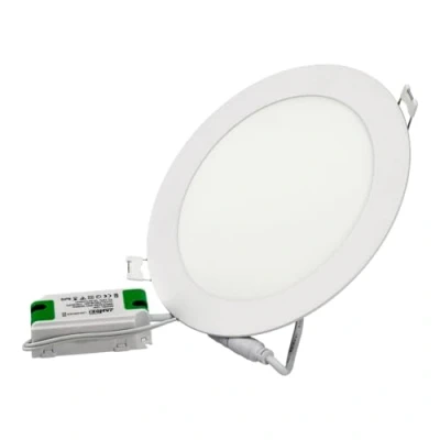 Afbeelding van Jandei Led inbouwlamp, 12 W, 960 lumen, ronde vorm, inbouwgat Ø 150, extra plat 13 mm diepte, lichtkleur neutraal wit 4200 K, inclusief transformator