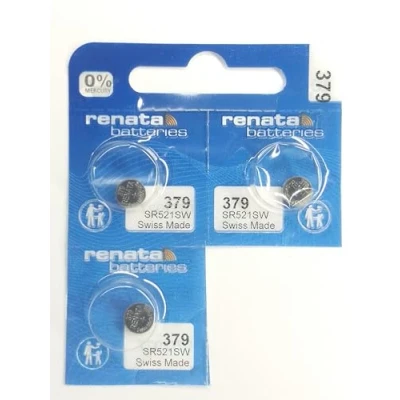 Afbeelding van Renata 379 SR521SW SR63 zilveroxide knoopcel batterij 2 stuks Swiss Made