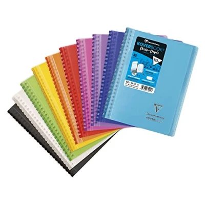 Afbeelding van Clairefontaine 361201C Koverbook tekening/schetsboek, spiraalbinding, A5, 14,8 x 21 cm, 100 pagina&#039;s, extra wit tekenpapier, 125 g, omslag van polypropyleen, willekeurige kleur