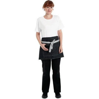 Afbeelding van Whites Southside bistroschort zwart denim 40x76cm