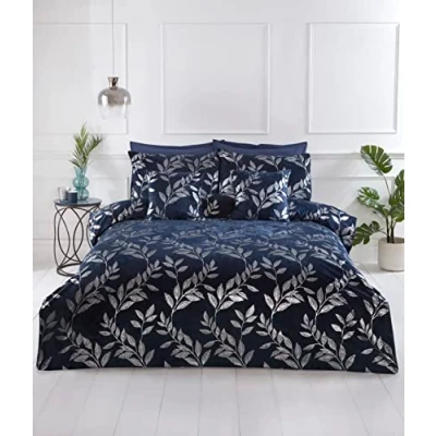 Afbeelding van Dekbedovertrek Como navy Blended katoen Eenpersoons 135x200 cm 1st. 50x75 Kussensloop