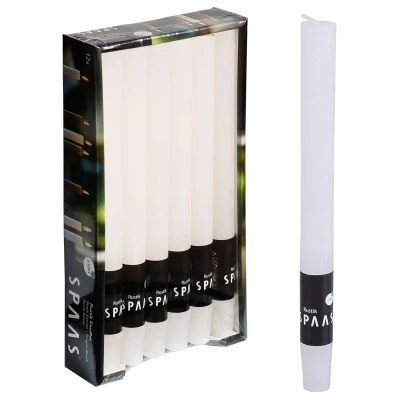 Afbeelding van Spaas Dinerkaars Rustiek Ø21x250 mm Branders Wit Ca. 10 H