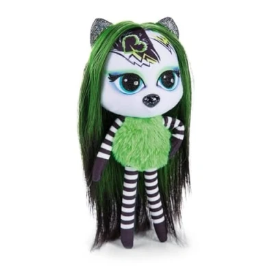 Afbeelding van Nici Knuffelpop Pixidoos Bami 20 Cm Pluche Zwart/groen