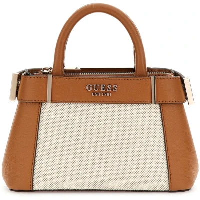 Afbeelding van Guess Anadela MINI Satchel Handtas, Dames, Maat: One Size, Natural/cognac