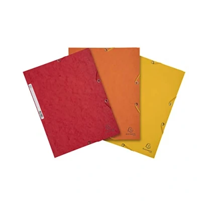Afbeelding van Exacompta elastomap uit karton, ft A4, 3 kleppen, set van stuks in tinten oranje (Zon)