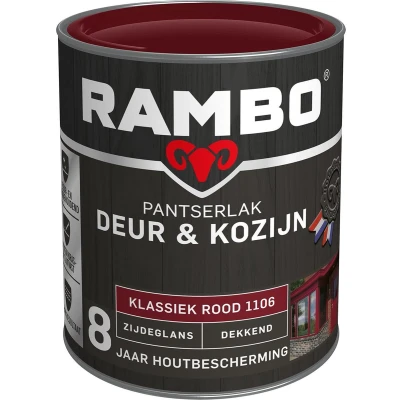 Afbeelding van Rambo Pantserlak Deur &amp; Kozijn Dekkend Zijdeglans Klassiekrood 1106