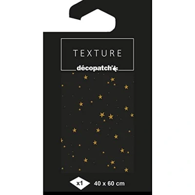 Afbeelding van Décopatch TD778C een verpakking met 1 vel textuurpapier, 40 x 60 cm, sterren vergulding