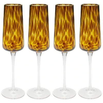 Afbeelding van Champagneglazen Caramel (4/set) Kare Design