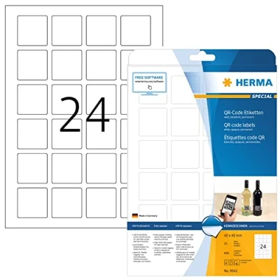 Afbeelding van Etiket HERMA 9642 40x40mm QR code wit 600stuks