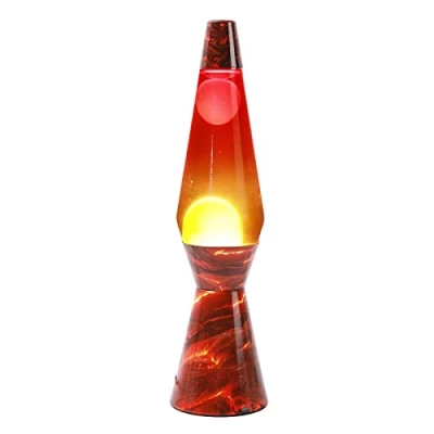 Afbeelding van i Total Lavalamp Lava Lamp Sfeerlamp 40x11 cm Glas/Aluminium 30W Vulkaan XL1781
