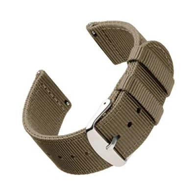 Afbeelding van Archer Watch Straps Vervangende Quick Release Horlogebanden van Hoogwaardig Nylon voor Dames en Heren, Horloges Smartwatches (Kaki, 20mm)