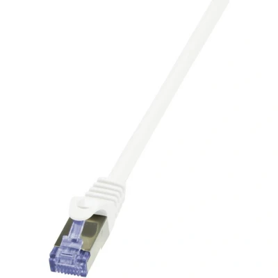 Afbeelding van LogiLink CQ4021S RJ45 Netwerkkabel, patchkabel S/FTP 0.50 m Wit Vergulde steekcontacten, Vlambestendig, Snagless 1 stuk(s)