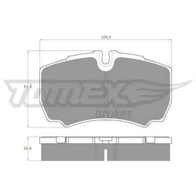 Afbeelding van TOMEX brakes TX 15 11 Remblokkenset Achteras Geschikt voor slijtage waarschuwingscontact IVECO: DAILY 3 Bus, 6 , Pritsche/Fahrgestell
