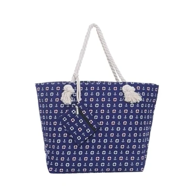 Afbeelding van DonDon Grote waterdichte strandtas met ritssluiting, boodschappentas, schoudertas, Blauw