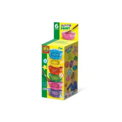 Afbeelding van SES Plakkaatverf Glitter, 6x45ml