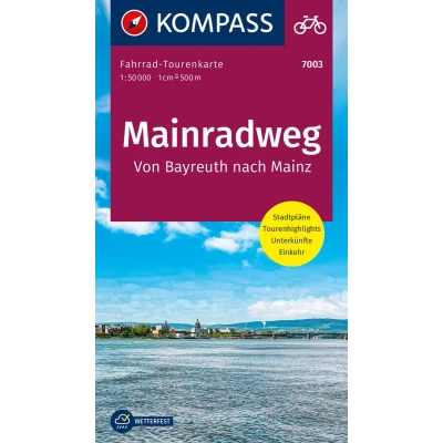 Afbeelding van KOMPASS Fahrrad Tourenkarte Mainradweg, Von Bayreuth nach Mainz 1:50.000